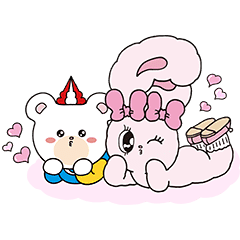 【無料】エスターバニー×クマホン【LINEスタンプ】