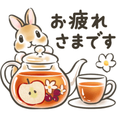 【無料】秋の毎日・気遣い敬語☆うさぎのスタンプ【LINEスタンプ】