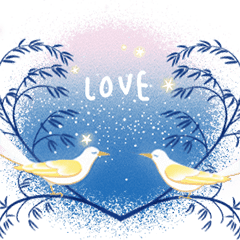 【無料】星空に愛をささやく鳥たち【LINEスタンプ】
