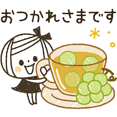 【無料】【敬語】ゆるボブGIRL♡秋のやさしい気遣い【LINEスタンプ】